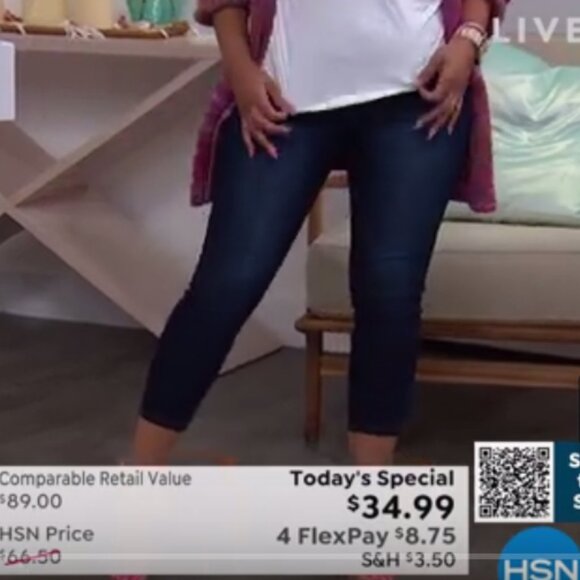 Skinnygirl Pull-On Mid-Rise Skinny Crop Jeans Injeanious Stretch Denim 12 Petite - Picture 14 of 14